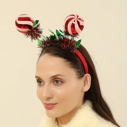 Christmas headband decoration deer horn bell