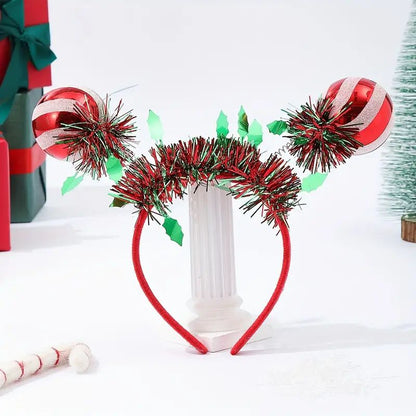 Christmas headband decoration deer horn bell